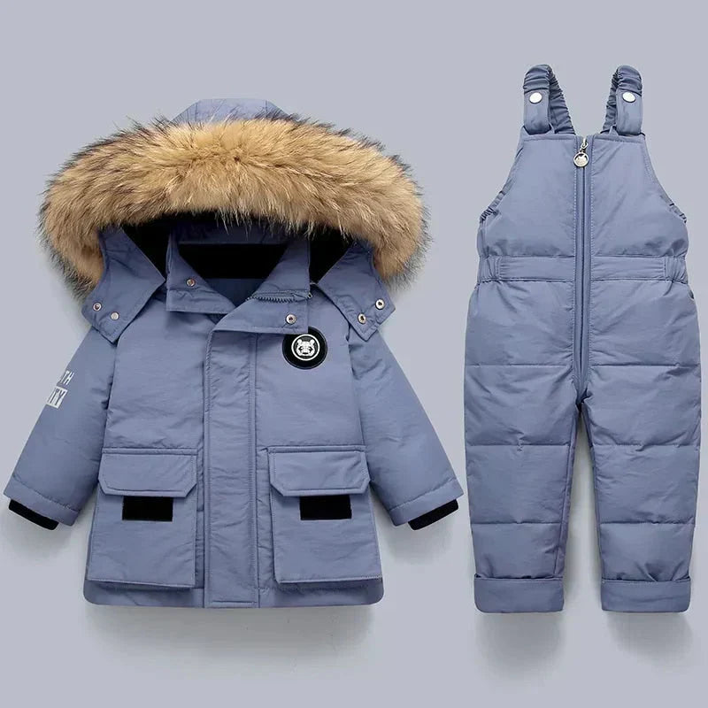 Winter-Set für Kinder mit gefütterter Jacke und Latzhose – Emilie