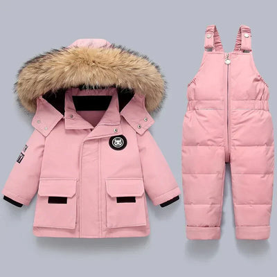 Winter-Set für Kinder mit gefütterter Jacke und Latzhose – Emilie