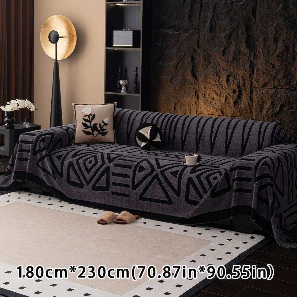 Boho Style Geometrischer Shu Velours Sofabezug