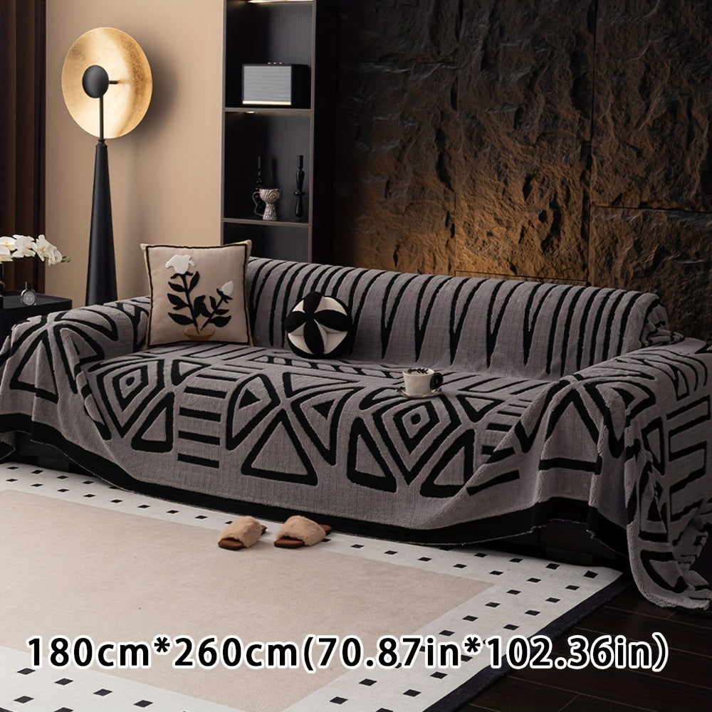 Boho Style Geometrischer Shu Velours Sofabezug