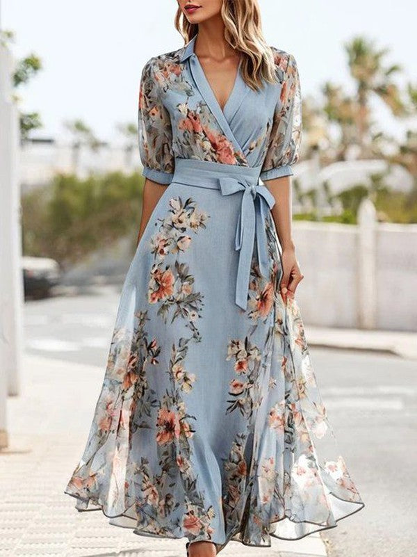 Zadie | V-Ausschnitt Midi Kleid für Damen