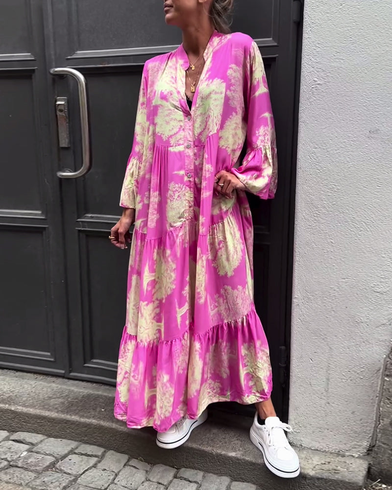 Aufidia | Elegantes Blumenkleid mit Floralem Muster für Jeden Anlass