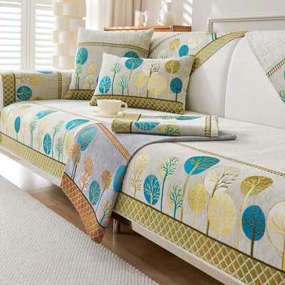 Boho-Stil Sofabezug – Design „Mondbeschienene Bäume