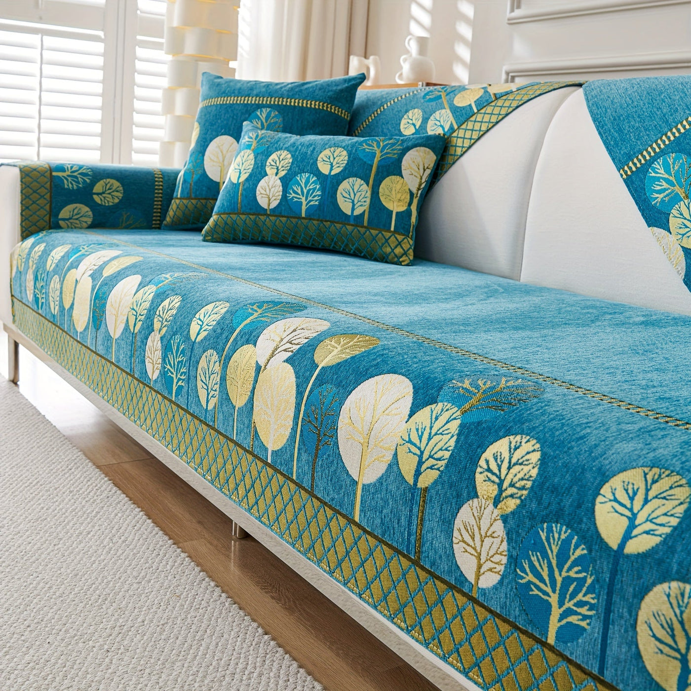 Boho-Stil Sofabezug – Design „Mondbeschienene Bäume