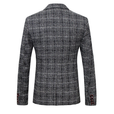 Benedikt | Moderner Herrenblazer mit Karomuster und schlanker Passform