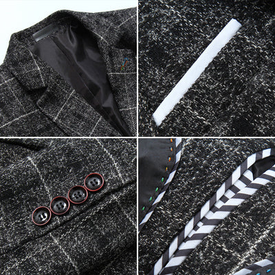 Benedikt | Moderner Herrenblazer mit Karomuster und schlanker Passform