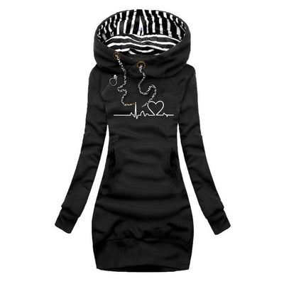 Angela™ - Künstlerisches Herzschlag-Strickkleid