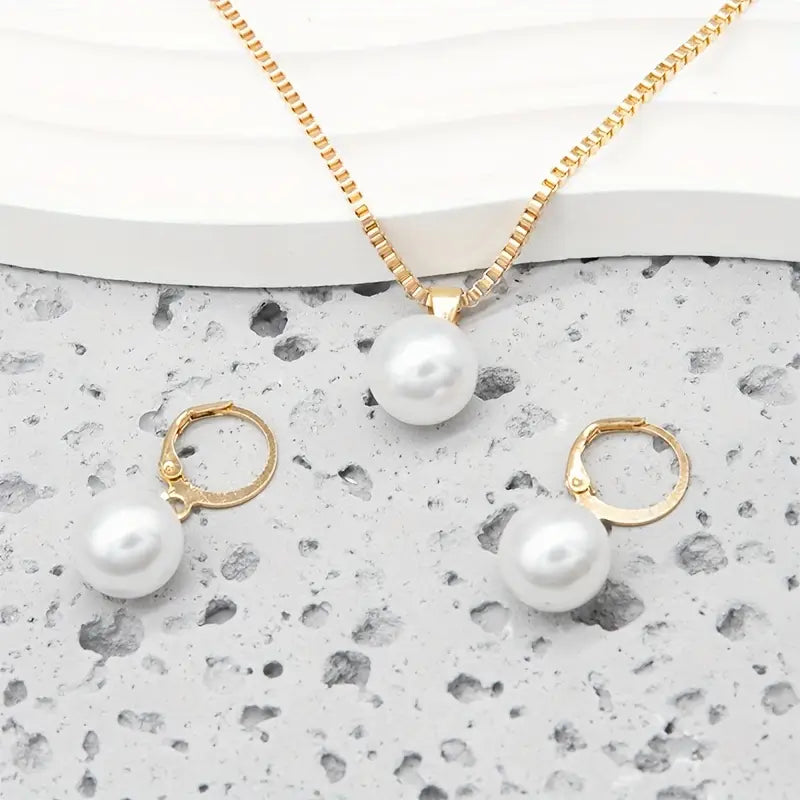 Goldene Grace Perlen Schmuckset - Goldfarben