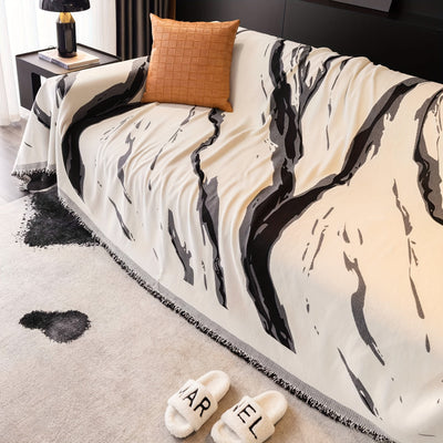 Bohemian Marmor-Muster Sofa-Schoner