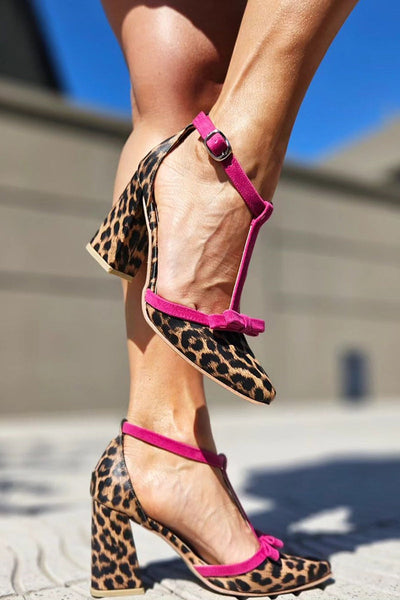 Beauu – Sandalen Mit Grünem Leopardenmuster