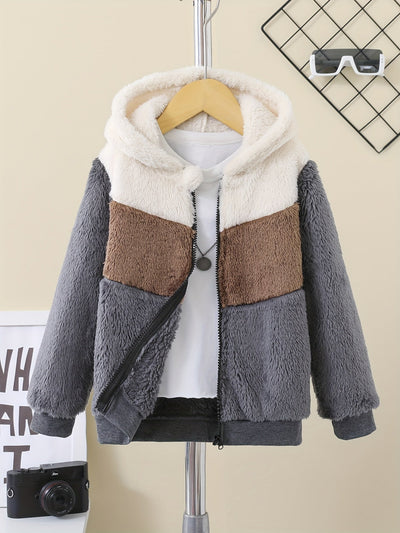 Bleib warm mit Stil – Zafie Fleece Kapuzenjacke mit Reißverschluss für Kinder