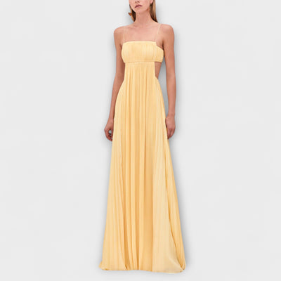 Mireille - Elegantes Maxikleid mit Plissee-Ausschnitt