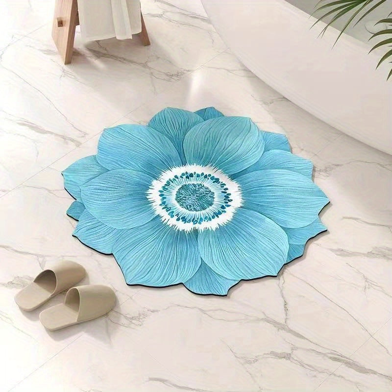 Blumenform Fußmatte 3d – Rutschfest, Absorbierend, Waschbar
