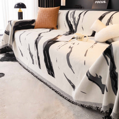 Bohemian Marmor-Muster Sofa-Schoner