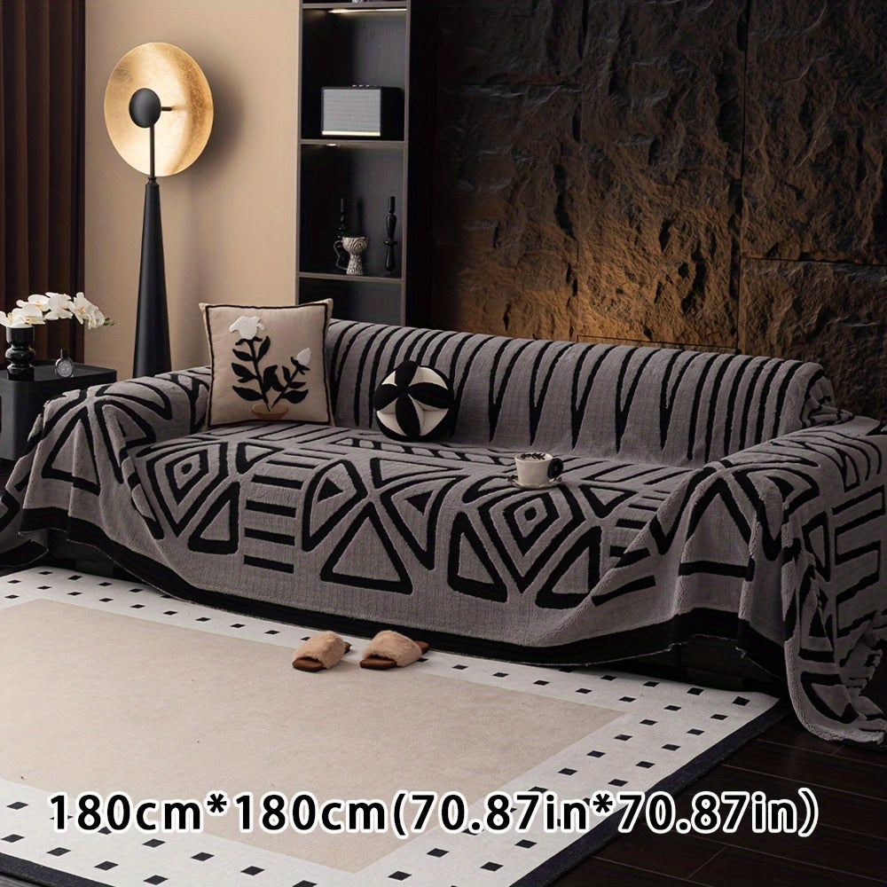 Boho Style Geometrischer Shu Velours Sofabezug