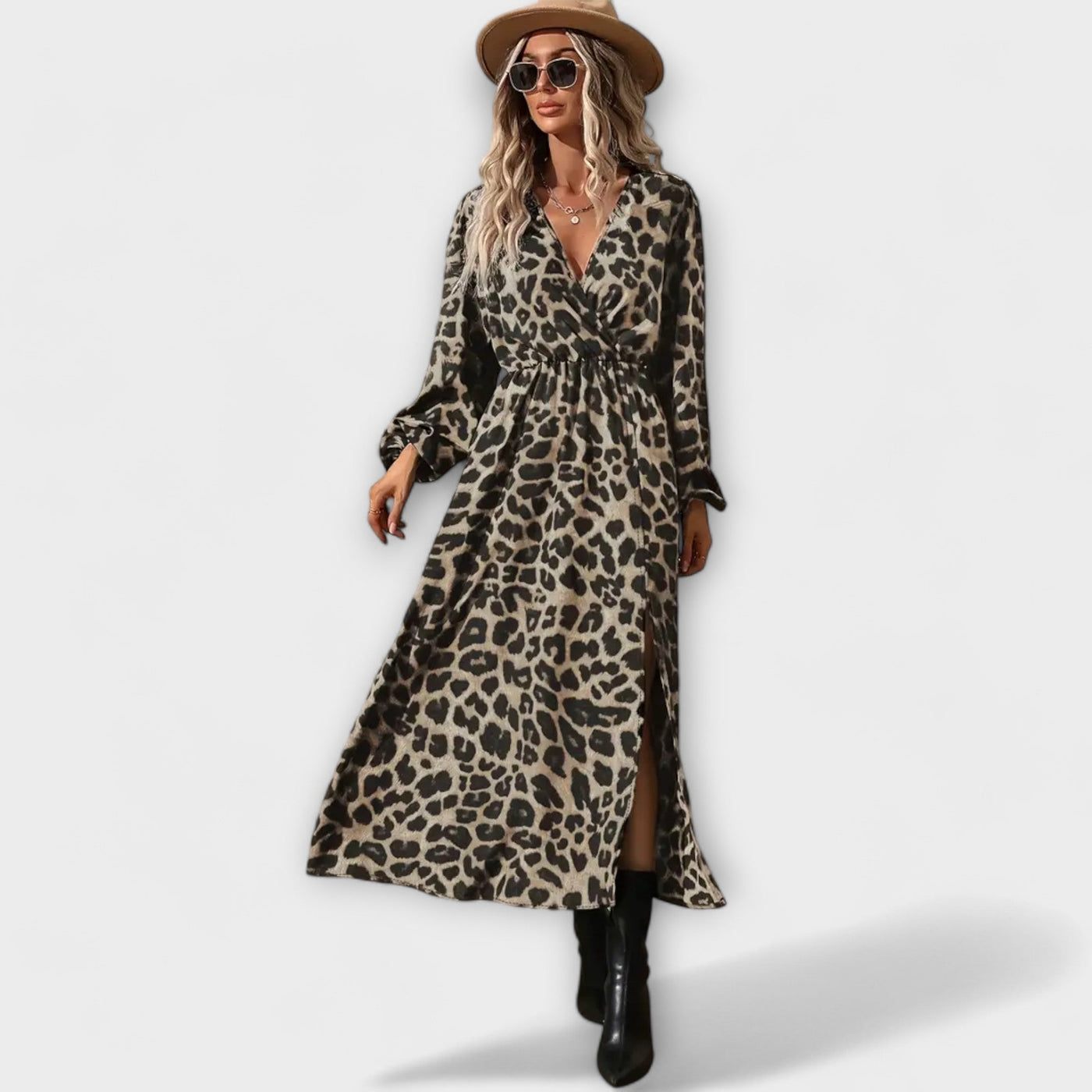 Natalie - Elegantes Kleid im Leopardenmuster