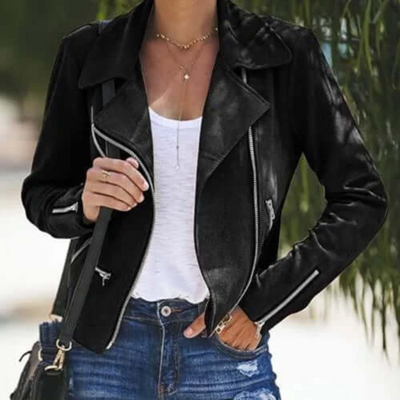 Zaya | Damen Kurze Jacke | Schwarz