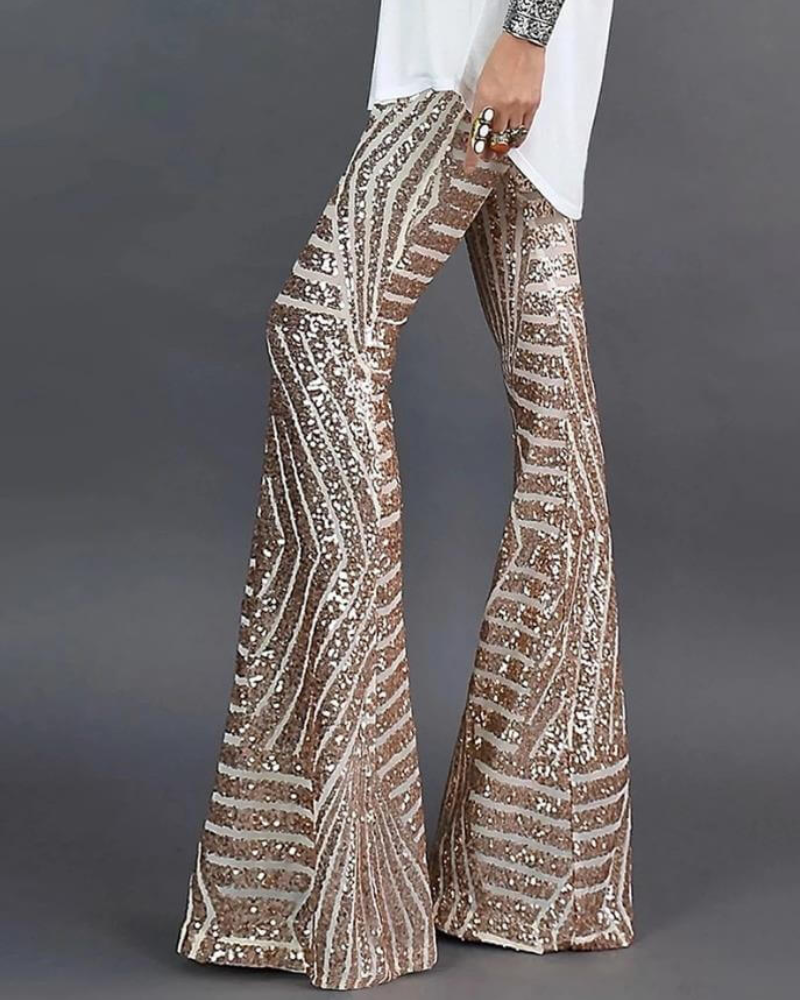 Xara | Damen Schlaghose | Glitzer