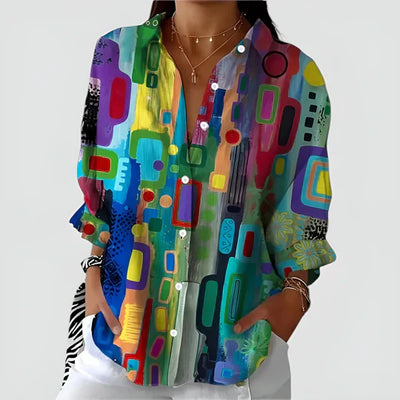 Aoife - Bluse Mit Buntem Gestaltung