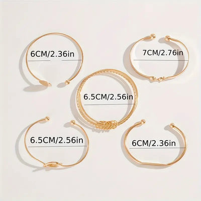 Elegante Knotete Armband Set in Gold