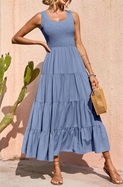 Arcelia – Bezauberndes ärmelloses Maxikleid mit Stufen