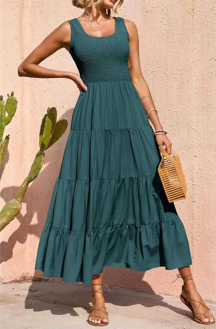 Arcelia – Bezauberndes ärmelloses Maxikleid mit Stufen