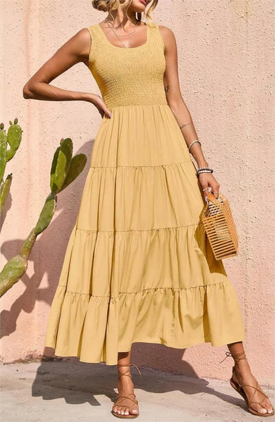 Arcelia – Bezauberndes ärmelloses Maxikleid mit Stufen