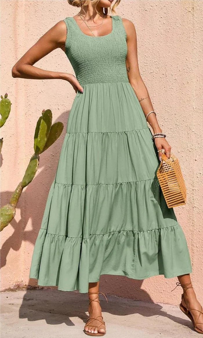 Arcelia – Bezauberndes ärmelloses Maxikleid mit Stufen