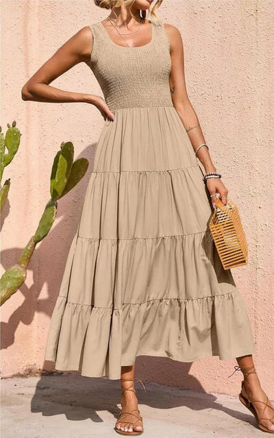 Arcelia – Bezauberndes ärmelloses Maxikleid mit Stufen
