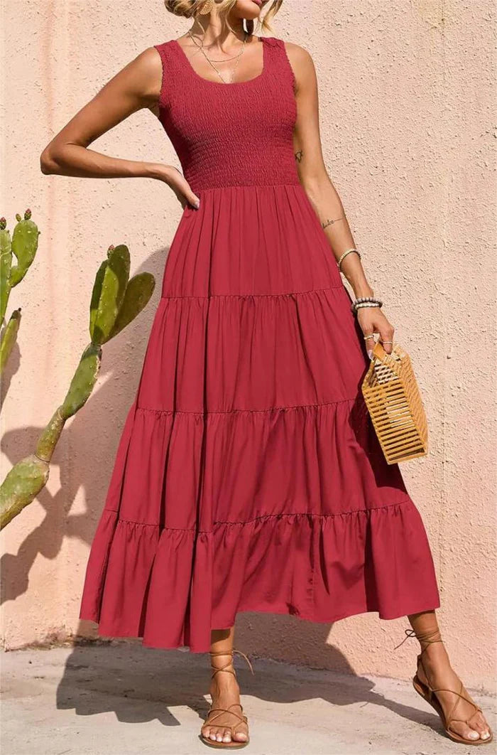 Arcelia – Bezauberndes ärmelloses Maxikleid mit Stufen