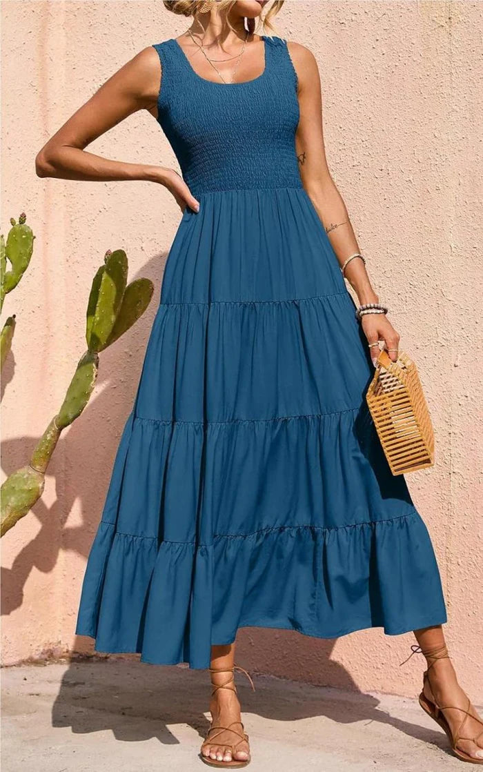 Arcelia – Bezauberndes ärmelloses Maxikleid mit Stufen