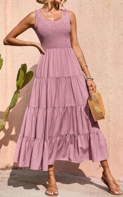 Arcelia – Bezauberndes ärmelloses Maxikleid mit Stufen