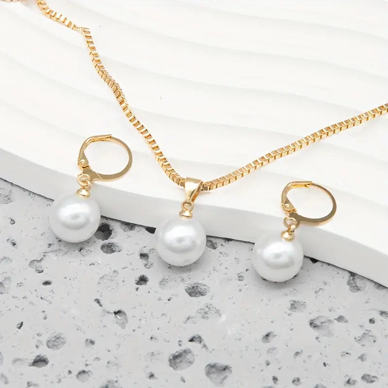 Goldene Grace Perlen Schmuckset - Goldfarben