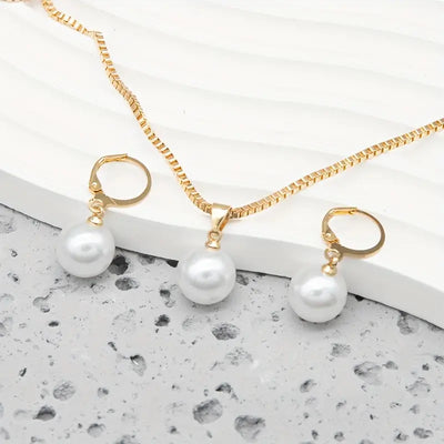 Goldene Grace Perlen Schmuckset - Goldfarben