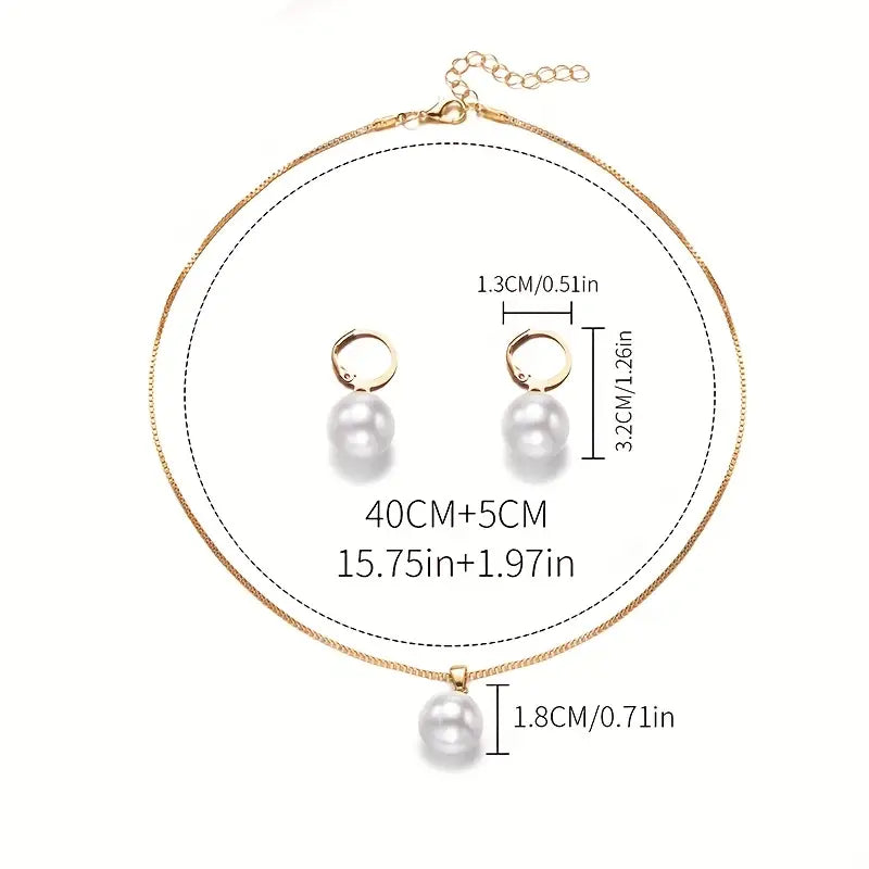 Goldene Grace Perlen Schmuckset - Goldfarben