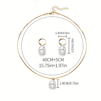 Goldene Grace Perlen Schmuckset - Goldfarben