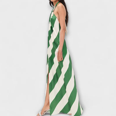 Marlowe - Gestreiftes Off-Shoulder Maxikleid