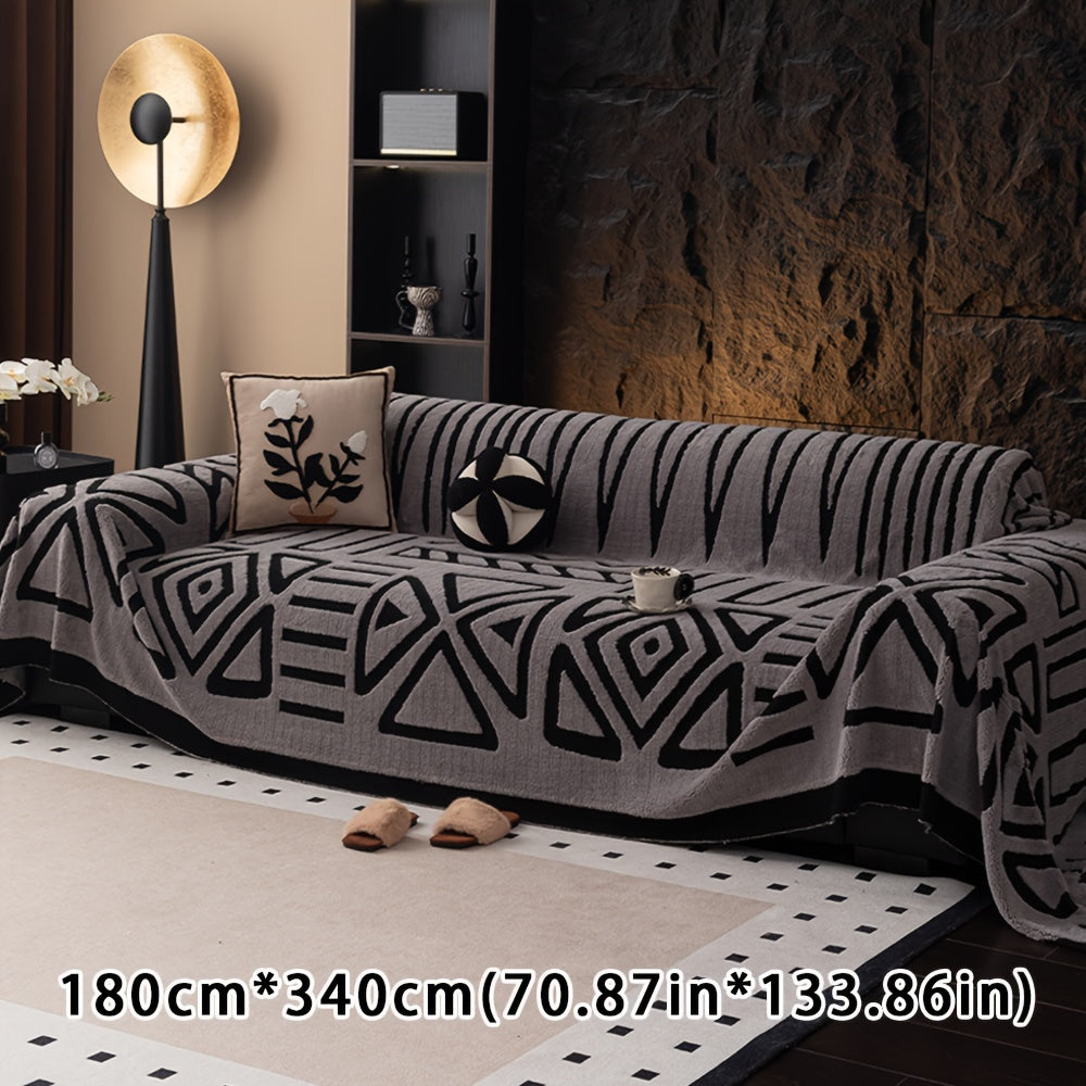 Boho Style Geometrischer Shu Velours Sofabezug