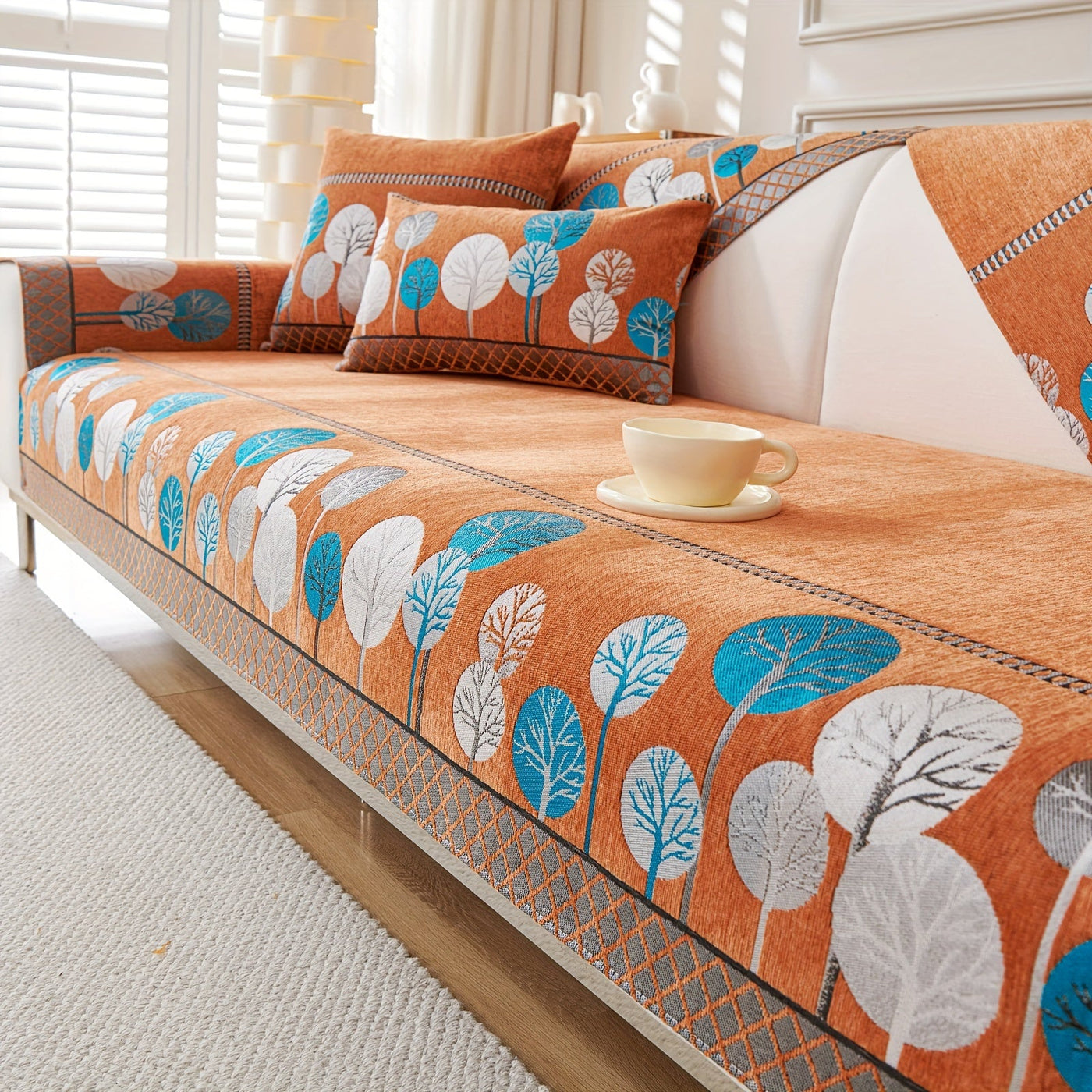 Boho-Stil Sofabezug – Design „Mondbeschienene Bäume