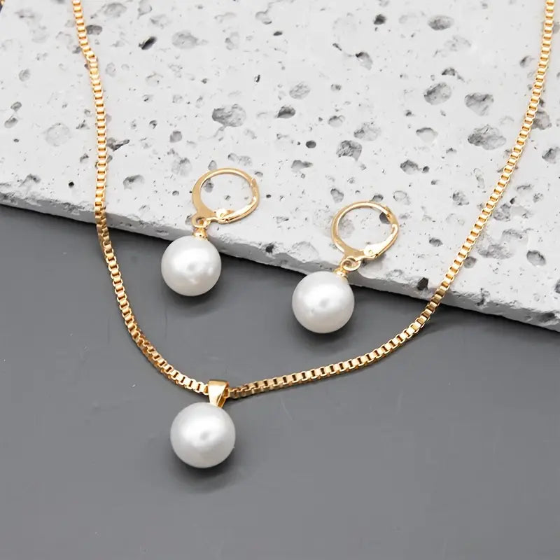 Goldene Grace Perlen Schmuckset - Goldfarben