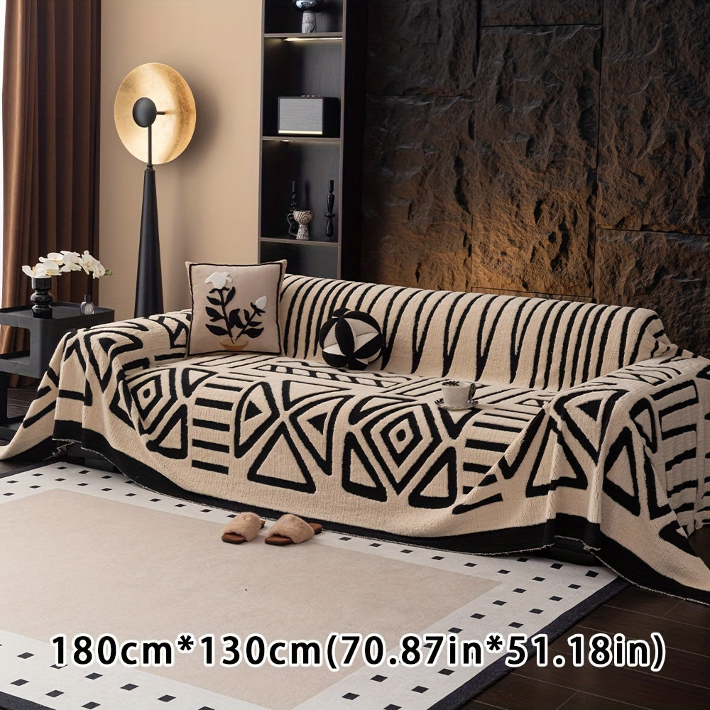 Boho Style Geometrischer Shu Velours Sofabezug