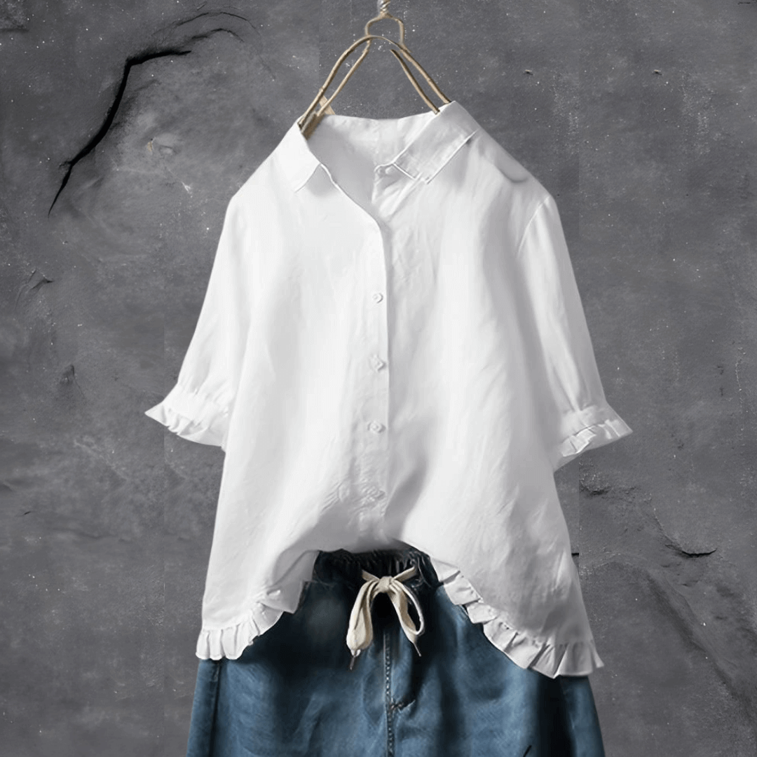 Avyanna | Damen Elegant Bluse | Weiß
