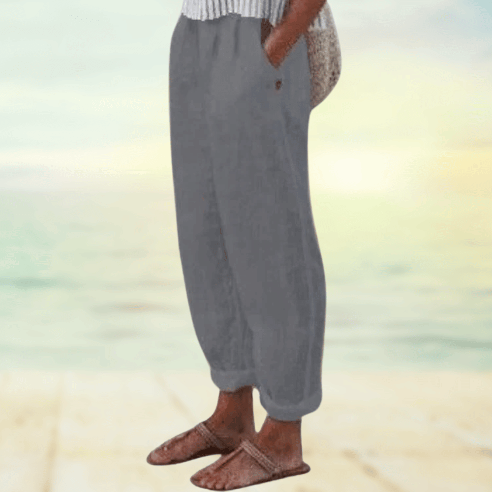 Zafina |  Damen Elegant Weite Hose | Weiß