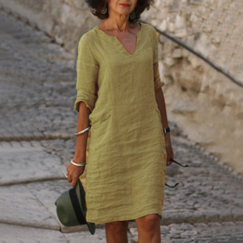 Helena | Elegantes V-Ausschnitt Kleid