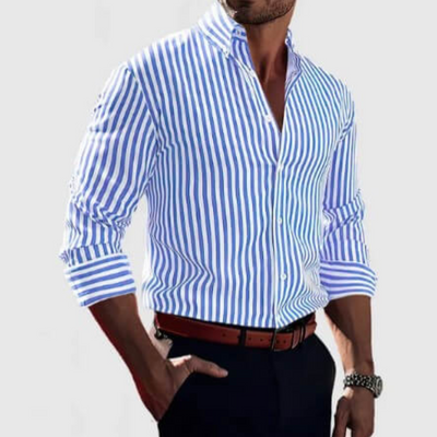 Yazid | Herren Langarm Hemd | Gestreiftes