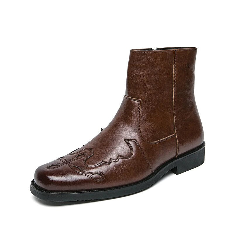 Arjun | Herren Western Cowboystiefel | Schwarz