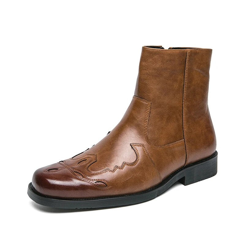 Arjun | Herren Western Cowboystiefel | Schwarz
