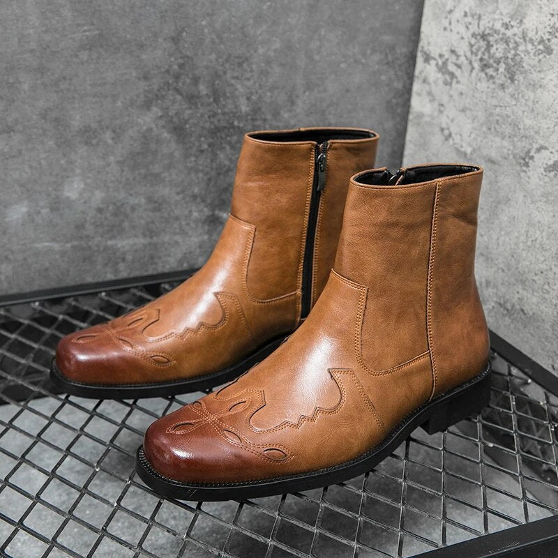 Arjun | Herren Western Cowboystiefel | Schwarz