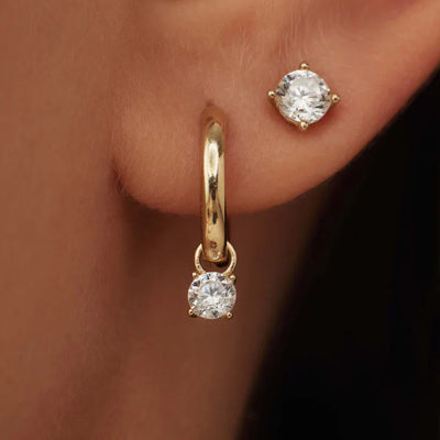 Larmes de Lune Gold Stein Earring Set