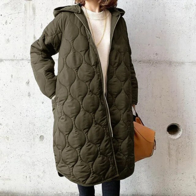 Anjanette | Damen Lange Steppjacke | Warme Daunenjacke